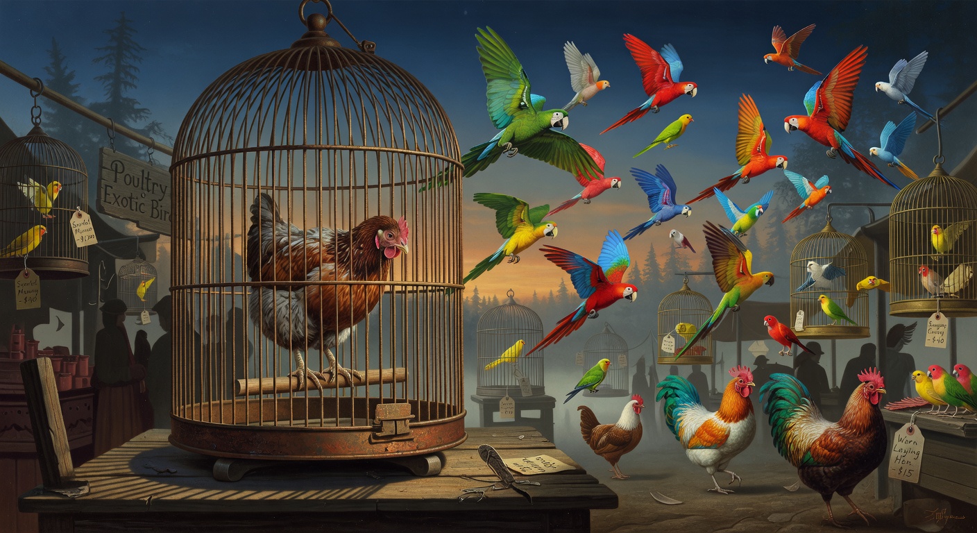 Perad i egzotične ptice: kokoši i papagaji